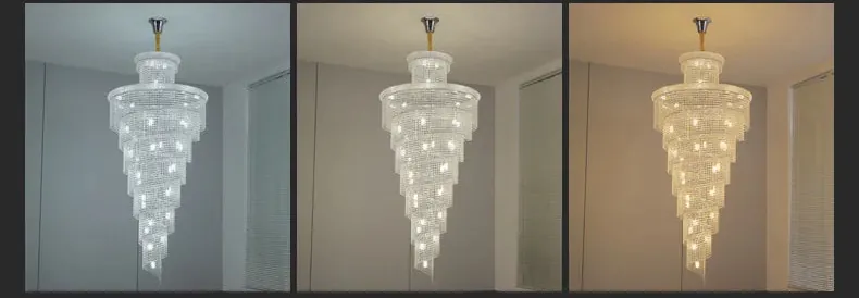 Lustre En Escalier avec Cristaux Suspendus Dimmable