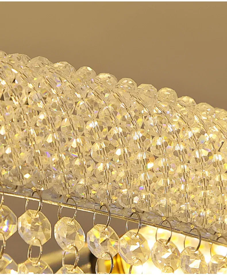 Lustre En Escalier avec Cristaux Suspendus Dimmable