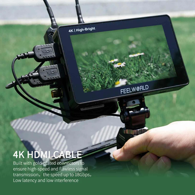 FEELWORLD Câble HDMI 4K ultra fin vers HDMI 1.5 m, câble HDMI 2.5 fin 2.0 mm, prise en charge haute vitesse 4K @ 60 Hz 2160p 1080p 18 Gbit/s 3D HDR pour appareil photo, caméscope, moniteur, cardan