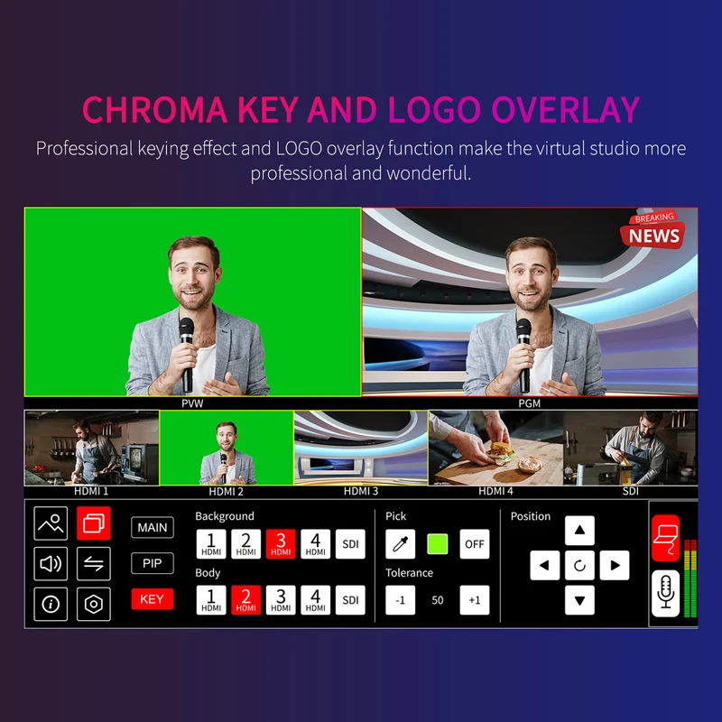 FEELWORLD L4 mélangeur vidéo multi-caméra commutateur 10.1 "écran tactile USB3.0 diffusion rapide