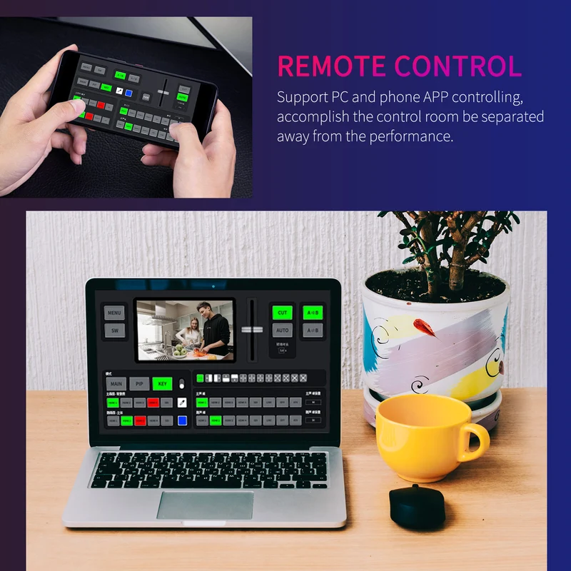 FEELWORLD L4 mélangeur vidéo multi-caméra commutateur 10.1 "écran tactile USB3.0 diffusion rapide