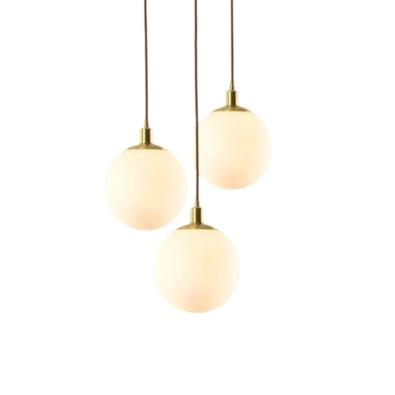 Suspension Luminaire Boule Dorée en Verre – 3 Tailles pour un Look Épuré