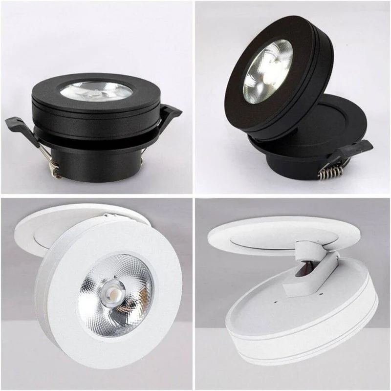 Spot Pivotant Cylindrique 90° – Anneau LED, Élément Architectural