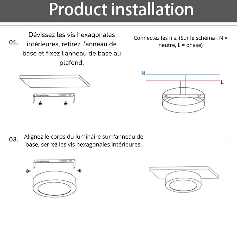 Spot Encastrable LED 220V Sans Transformateur – Ultra Mince, 80°