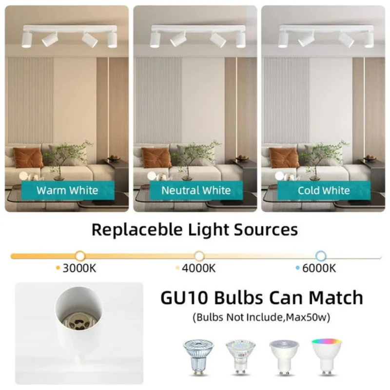 Spot Dimmable avec Variateur en Rail – 3 Ambiances, Salon Dressing