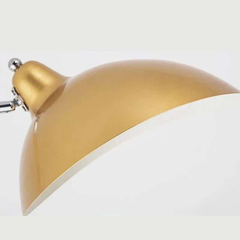 Lampadaire Déporté Doré à Bras Articulé – Socle Marbre, LED Économe