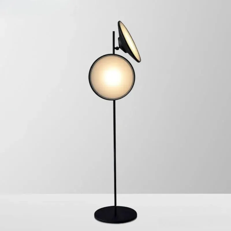 Lampadaire Salon Moderne Double Cercle – Grande Zone d'Éclairage