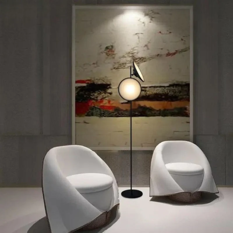 Lampadaire Salon Moderne Double Cercle – Grande Zone d'Éclairage