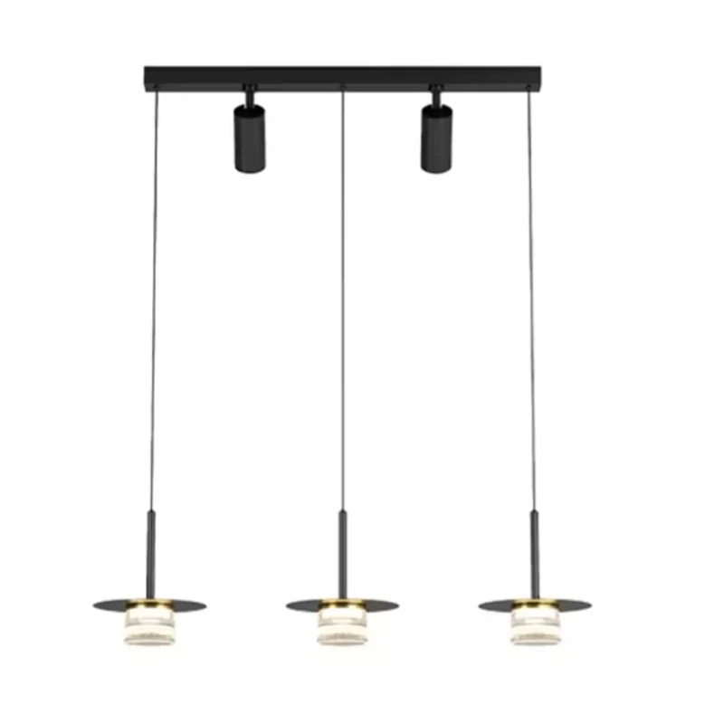 Suspension Luminaire Noire et Or – 3 à 5 Têtes LED pour un Style Luxueux