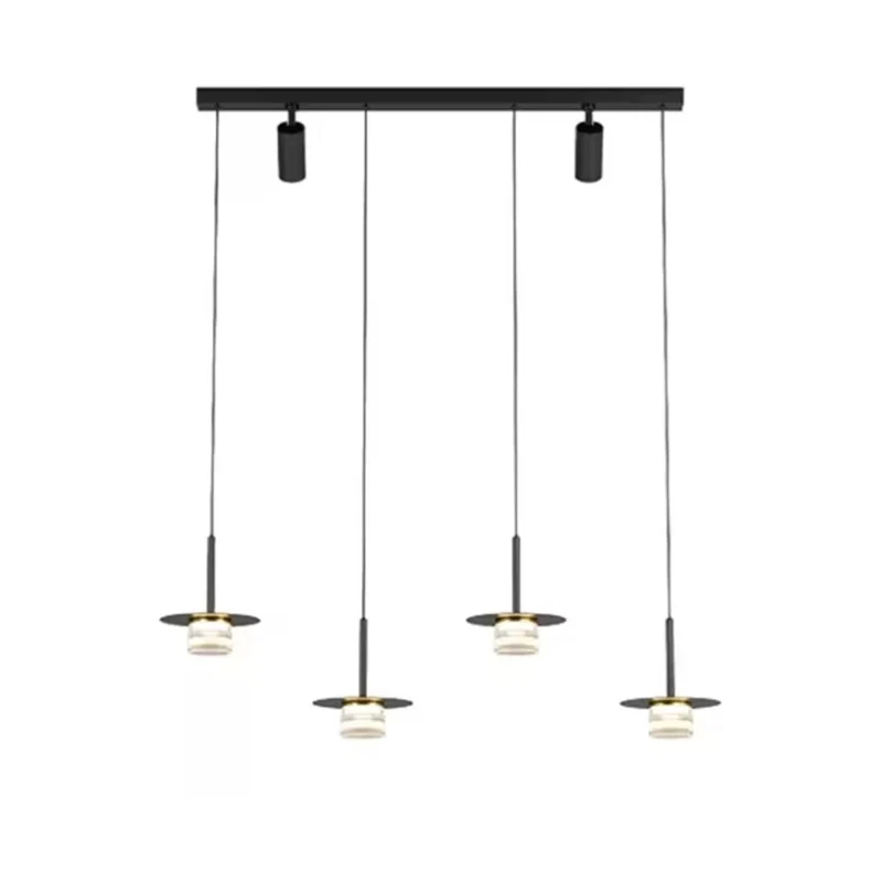 Suspension Luminaire Noire et Or – 3 à 5 Têtes LED pour un Style Luxueux