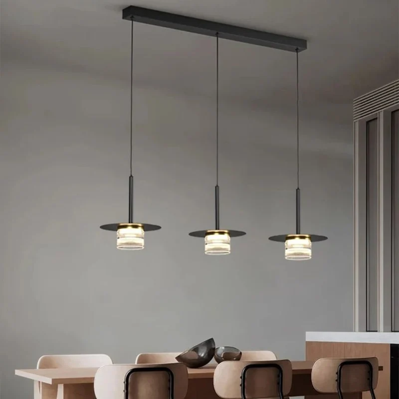 Suspension Luminaire Noire et Or – 3 à 5 Têtes LED pour un Style Luxueux