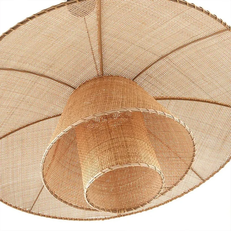 Suspension Jonc de Mer en Rotin et Bambou – Ambiance Exotique, 4 Tailles