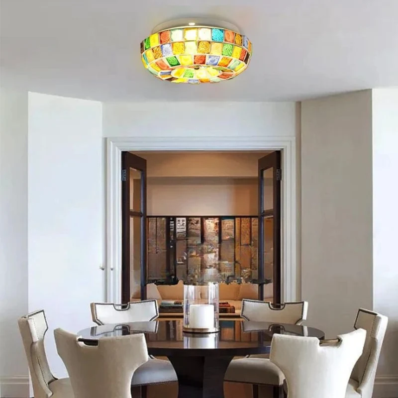 Plafonnier Design Cuisine Mosaïque Colorée – Ambiance Méditerranéenne