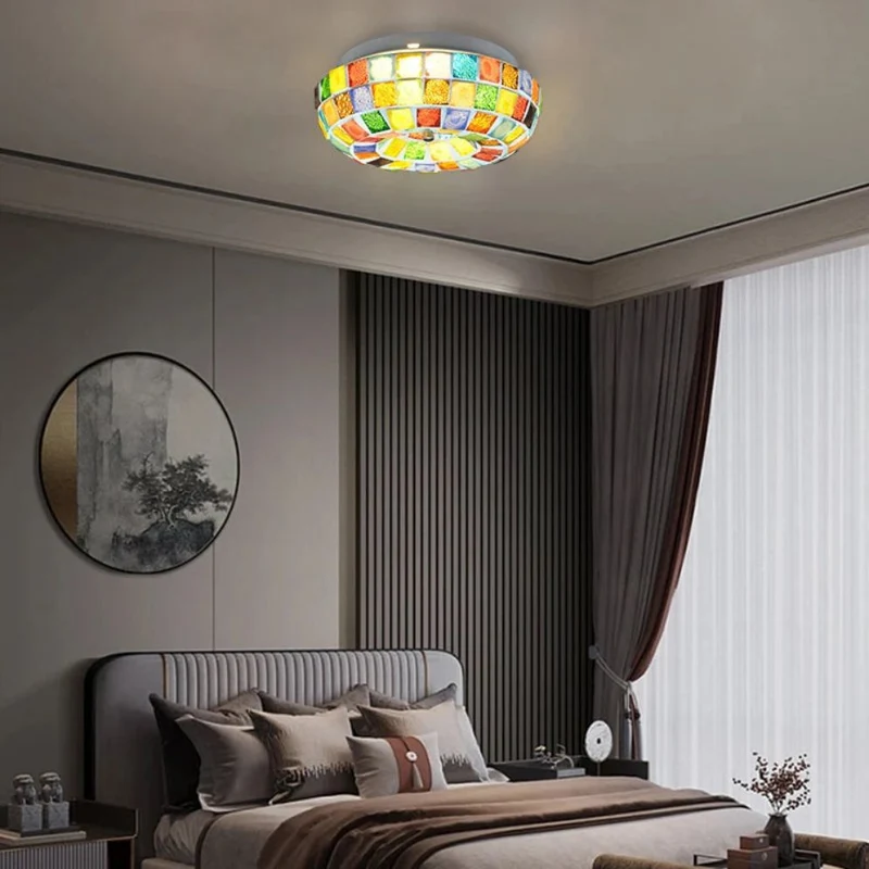 Plafonnier Design Cuisine Mosaïque Colorée – Ambiance Méditerranéenne