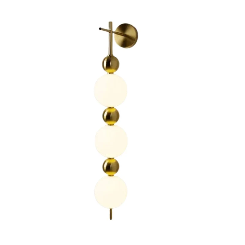 Applique Salon Chromée à Boules Opalines – 1 à 3 Points Lumineux