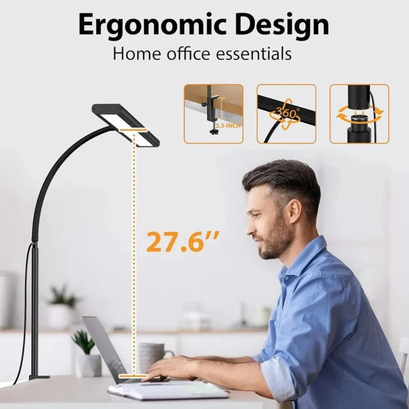 Lampe de Bureau Tactile Led Pliable Col de Cygne Protection des Yeux