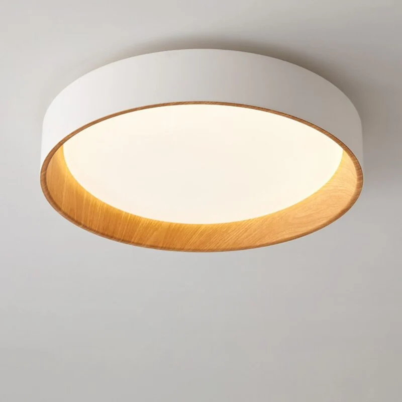 Plafonnier LED Bois 3 Tailles – Dimmable avec Télécommande Incluse