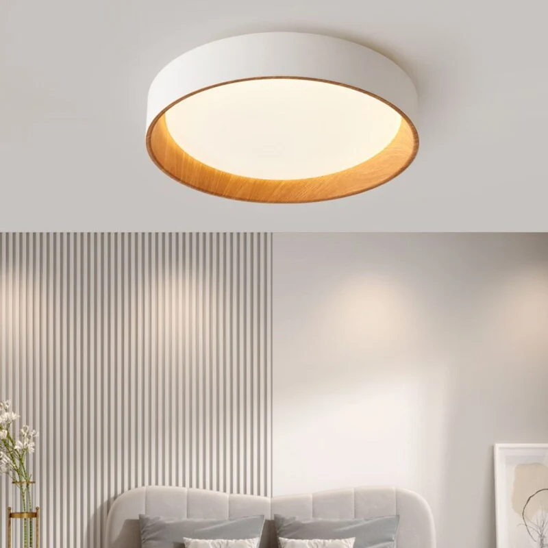 Plafonnier LED Bois 3 Tailles – Dimmable avec Télécommande Incluse