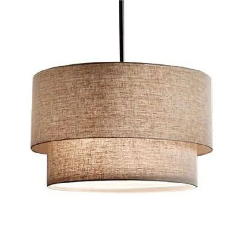 Suspension Tissu Blanc Arrondie – Noir, Blanc ou Marron au Choix