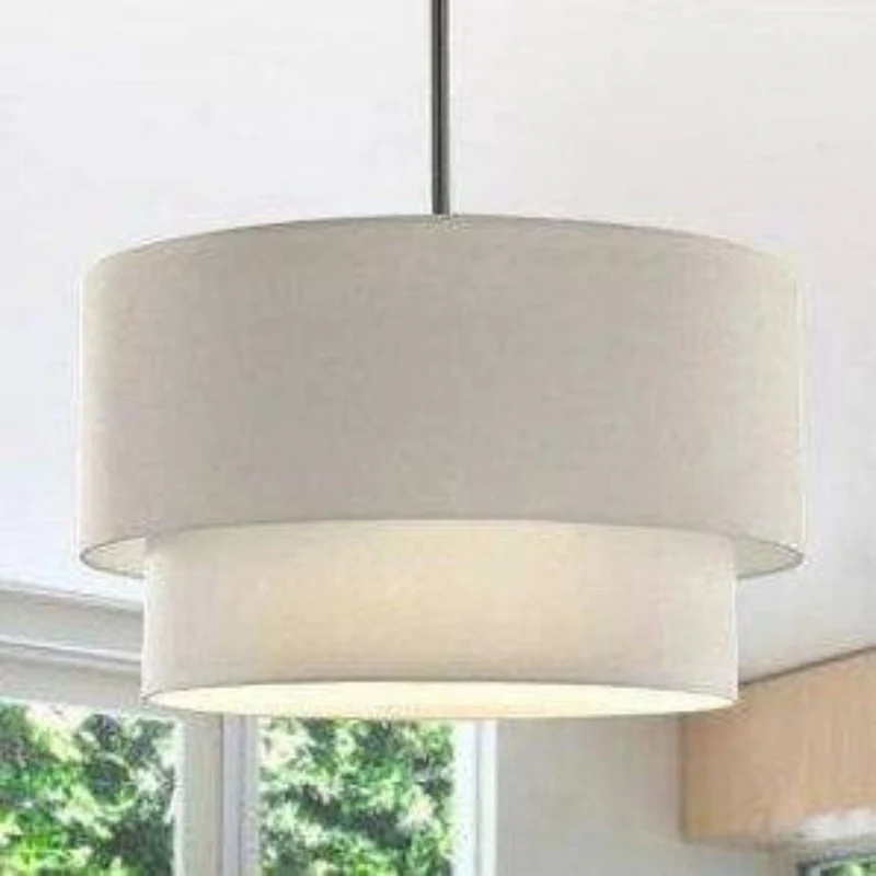 Suspension Tissu Blanc Arrondie – Noir, Blanc ou Marron au Choix