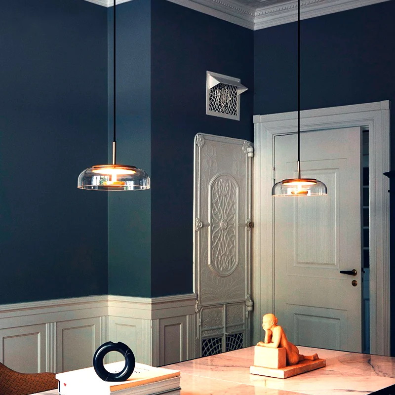 Suspension Verre Soufflé Fumé – Ambiance Tamisée pour Salon Cosy