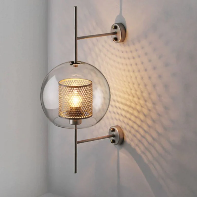 Applique Murale avec Abat-jour Verre – Ronde ou Tubulaire, Style Rétro