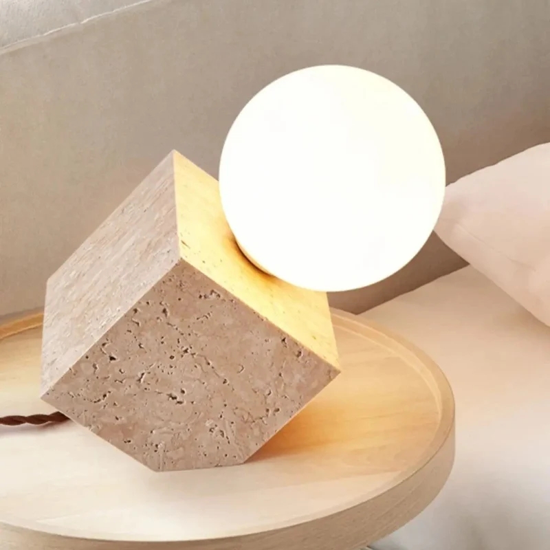 Travertin Lampe