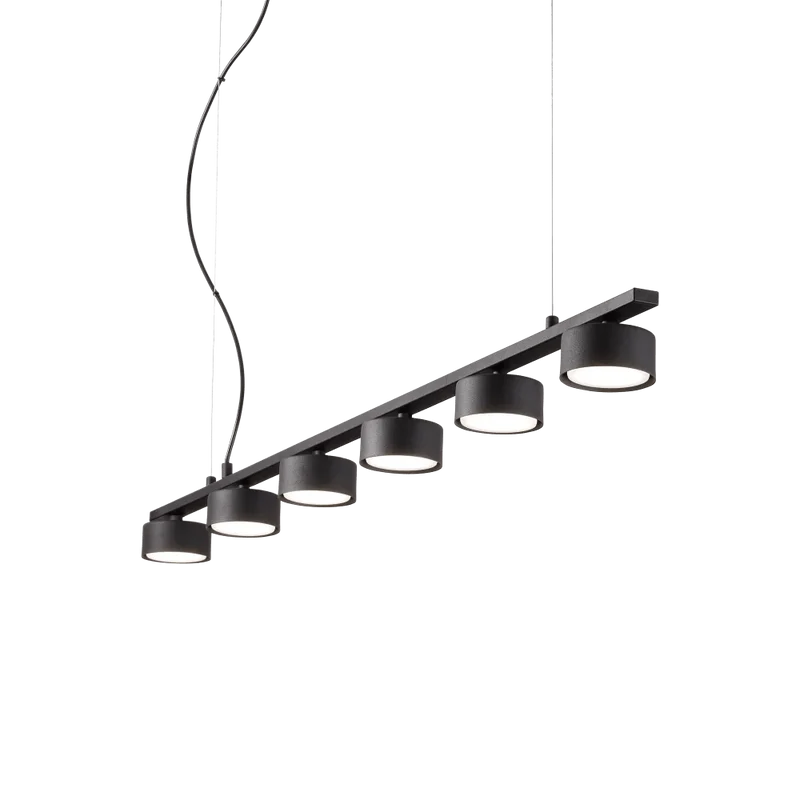Suspension MINOR LINEAR noire 6 lampes
