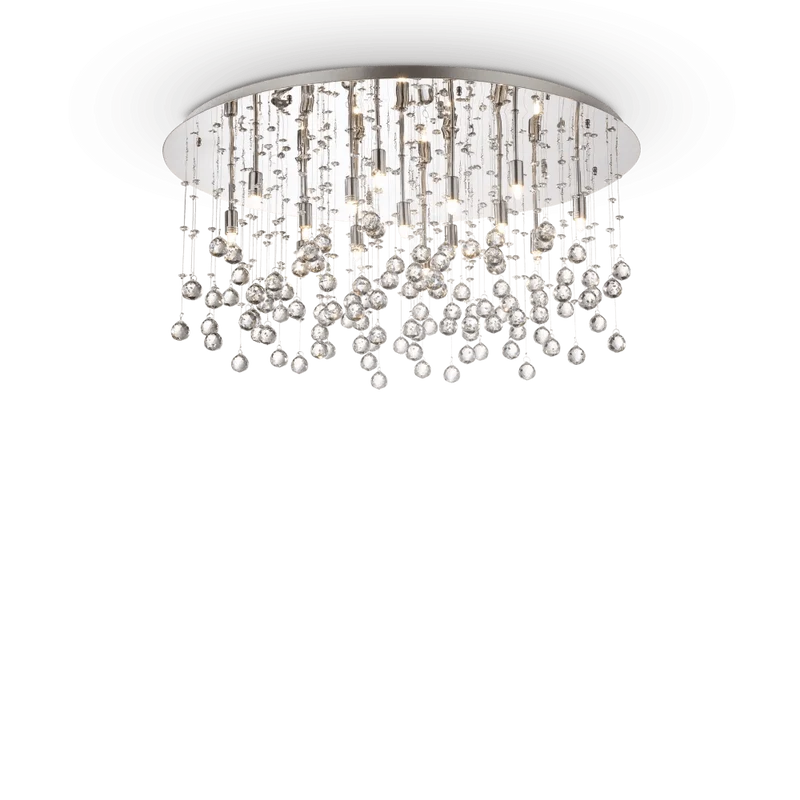 Plafonnier MOONLIGHT PL15 chrome et pampilles de cristal
