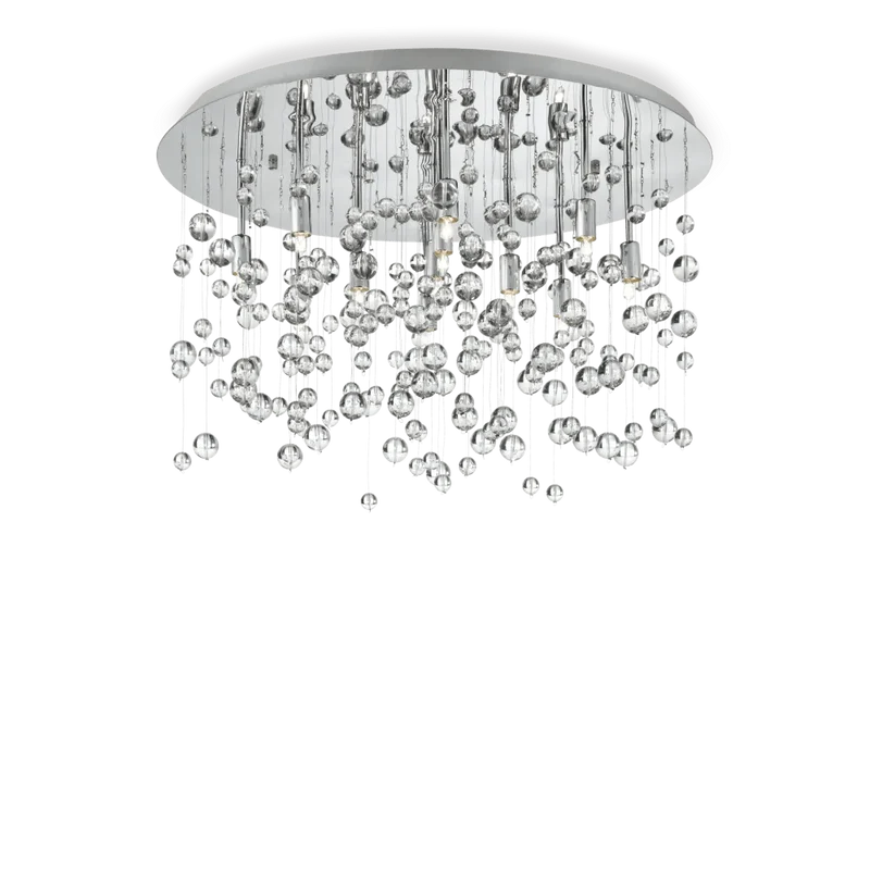 Plafonnier NEVE PL8 chrome et sphères de verre