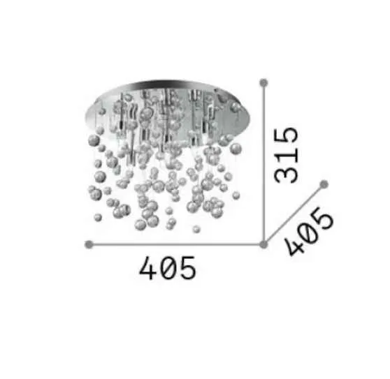 Plafonnier NEVE PL8 chrome et sphères de verre