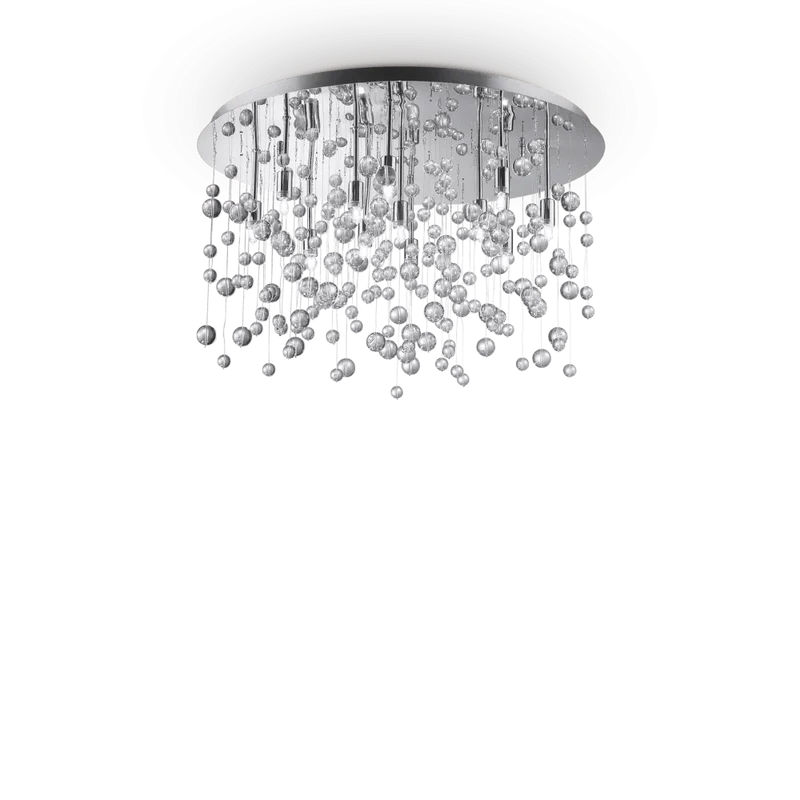 Plafonnier NEVE PL12 chrome et sphères de verre