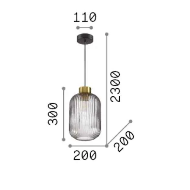 Suspension MINT-3-SP1 verre soufflé fumé
