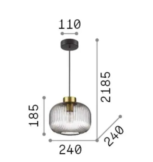 Suspension MINT-2-SP1 verre soufflé fumé