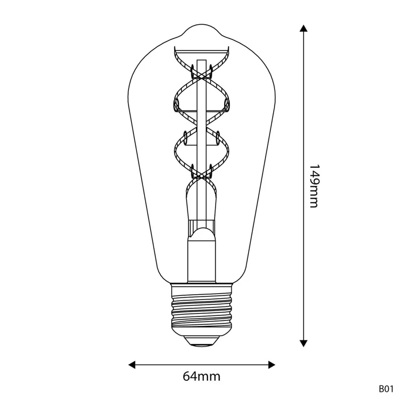 Creative Cables LED Filament Bulb E27 ST64 Gold tinted - 80lm 2500K - Dimmable - 5V
