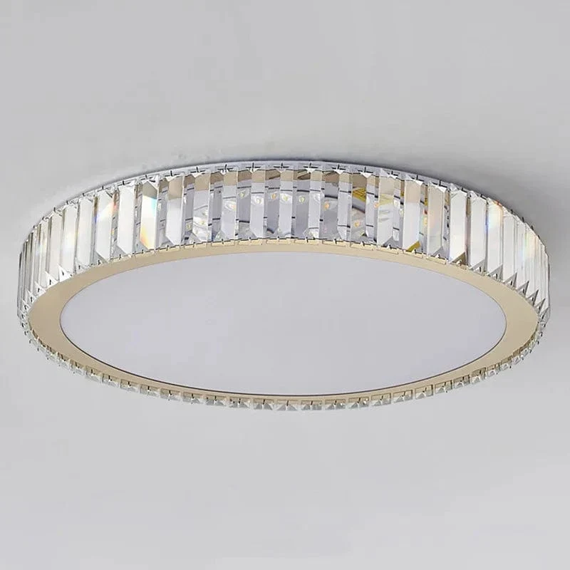 Living Room Crystal Round Ceiling Lamp Light Luxury Bedroom Study Room Dining Room Flower Square Shaped Led Lighting