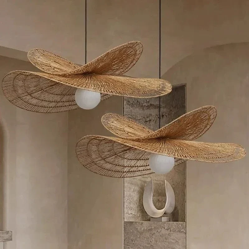 Luminaire Suspendu pour Cuisine en Rotin
