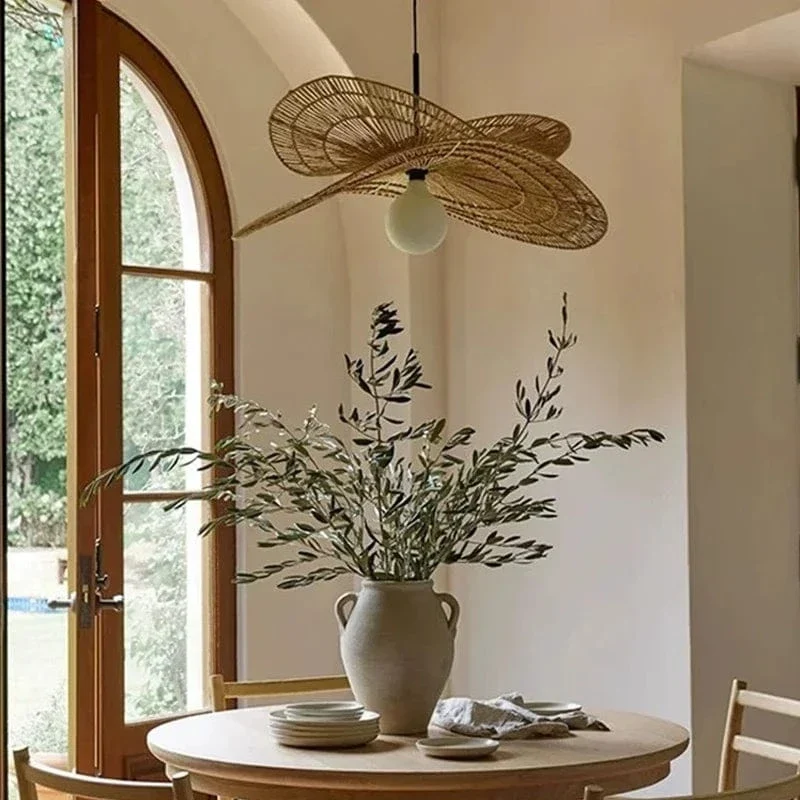 Luminaire Suspendu pour Cuisine en Rotin