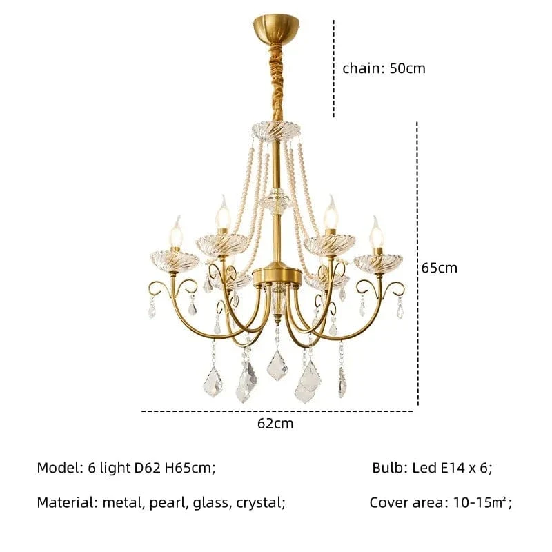 New American Luxury Crystal Led Chandelier Living Room Lustre E14 Led Pendant Light French Chandelier Lighting Led Lamparas