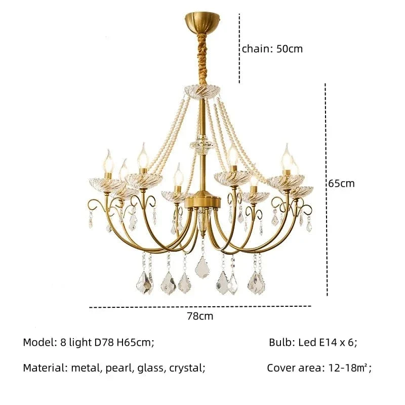 New American Luxury Crystal Led Chandelier Living Room Lustre E14 Led Pendant Light French Chandelier Lighting Led Lamparas