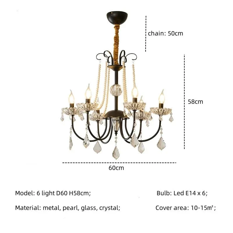 New American Luxury Crystal Led Chandelier Living Room Lustre E14 Led Pendant Light French Chandelier Lighting Led Lamparas