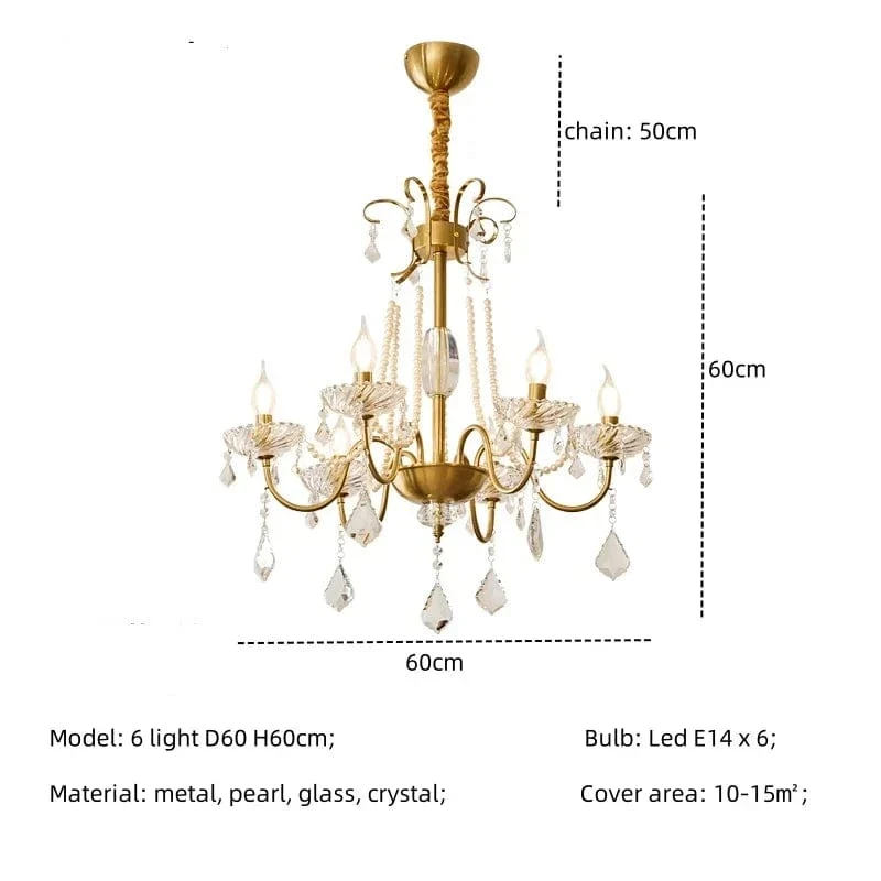 New American Luxury Crystal Led Chandelier Living Room Lustre E14 Led Pendant Light French Chandelier Lighting Led Lamparas