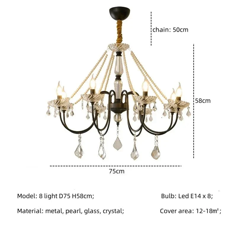 New American Luxury Crystal Led Chandelier Living Room Lustre E14 Led Pendant Light French Chandelier Lighting Led Lamparas