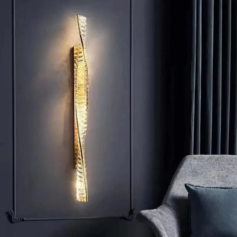 Applique Murale Longue LED en Cristal