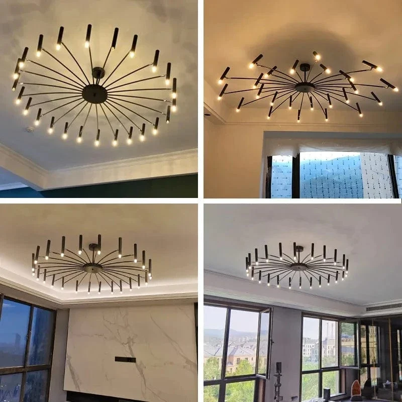 Modern Living Room Led Ceiling Chandelier Metal Black Gold G9 for Bedroom Home Decor Pendant Lamps Lighting Lusters Luminaires