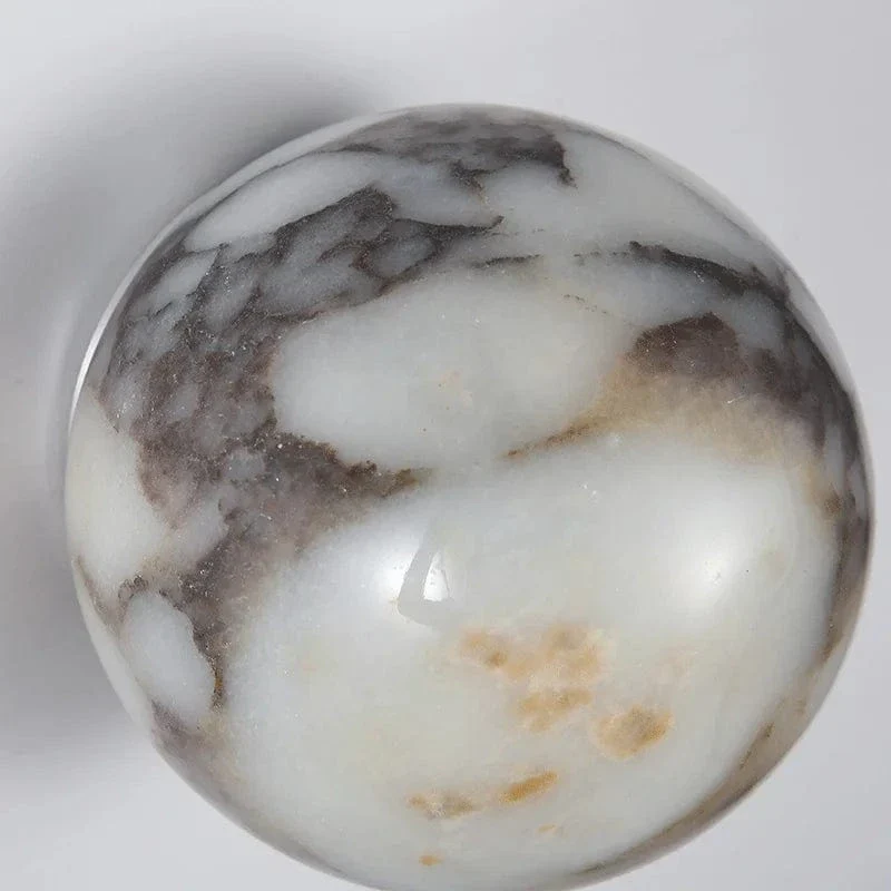 Ball Marble Natural Stone Wall Lamp Bedroom Bedside LED Light Luxury High-end Living room Hallway Staircase Sink Sconce