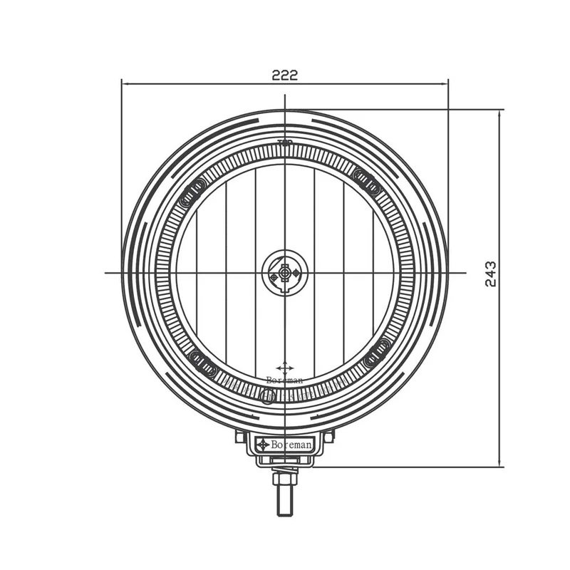 Spot rond avec halo LED / 9"