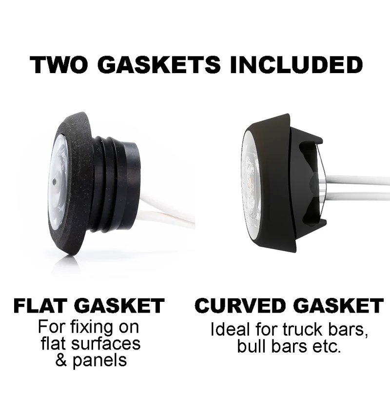 Feu de position rond LED Bulls Eye avec joint plat et incurvé