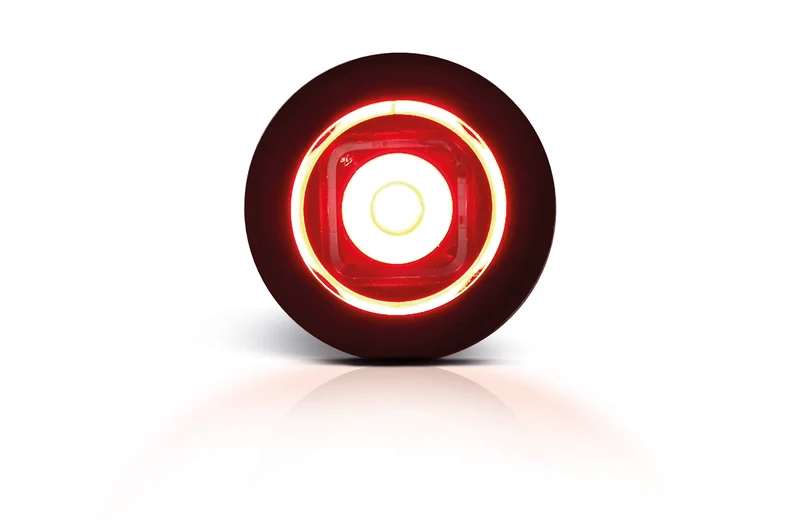 Feu de position rond LED Bulls Eye avec joint plat et incurvé