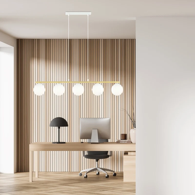 Suspension Boule Verre Opaline